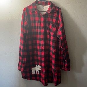 Flannel Moose Plaid | Button Nightshirt